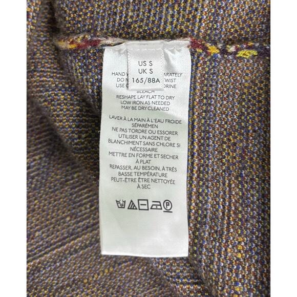 Anthropologie Contrast Mock Neck Viscose Blend Long Sleeve Sweater Size S - Picture 7 of 8